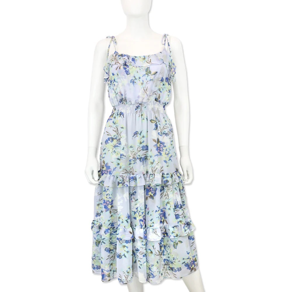 NWT MISA LOS ANGELES PERIWINKLE BLUE FLORAL INEA MIDI DRESS - Size M